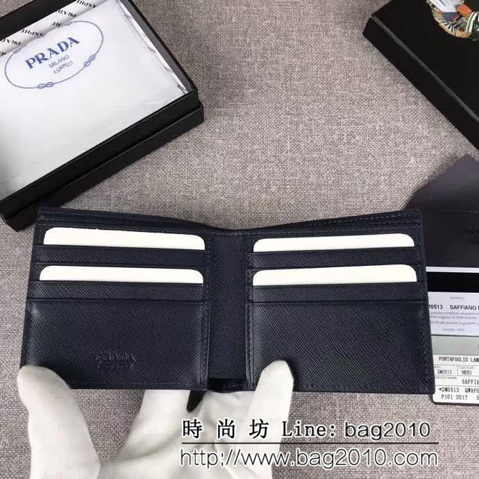 PRADA普拉達 2018最新漫畫印象系列 專櫃最新款 男士短款錢夾 2M0513 DD1074